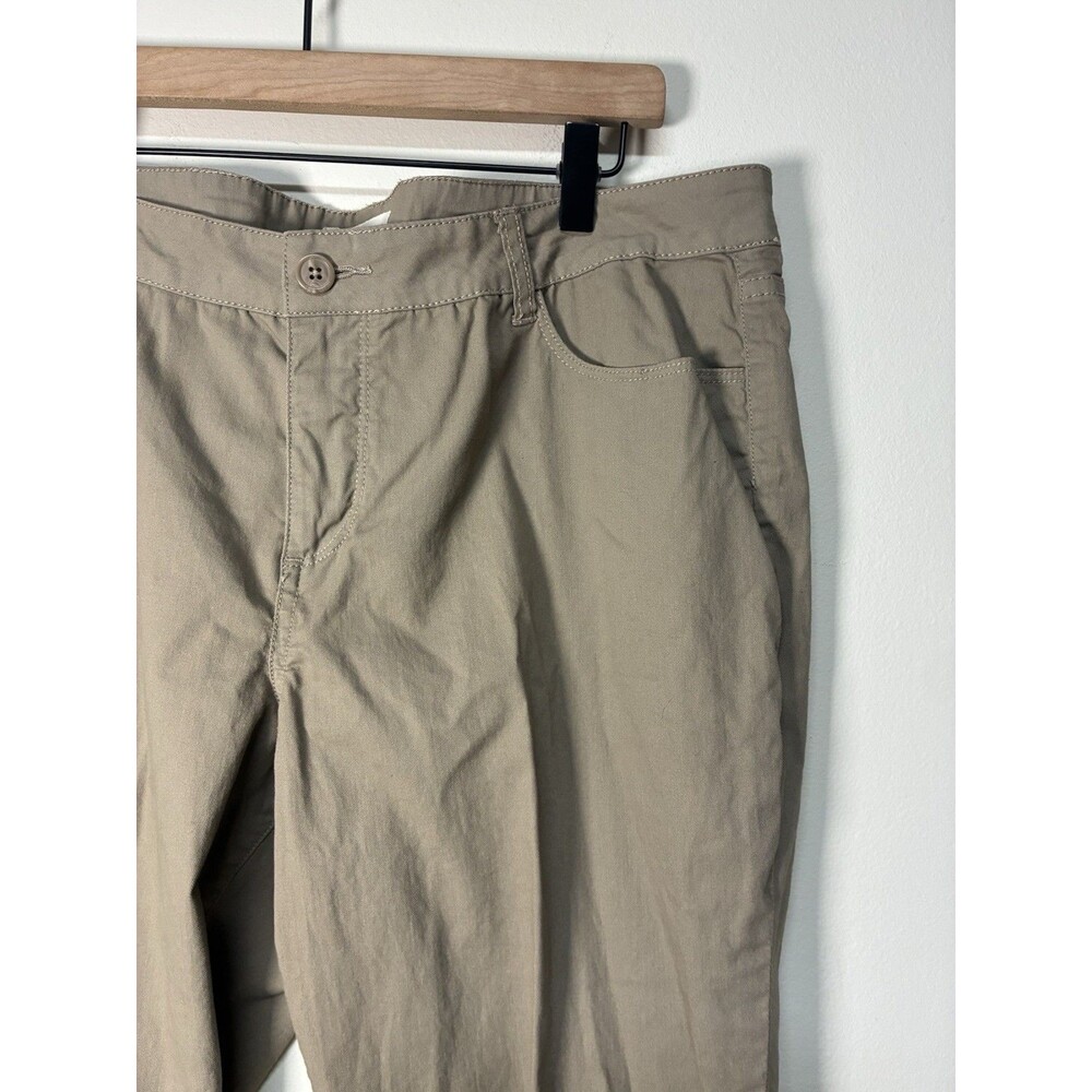 Coldwater Creek Cuffed Capri Embellished Hems Women's Size 16 Beige Pants Boho - Picture 4 of 12